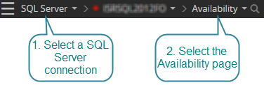 Open the availability drilldown for a SQL Server connection type